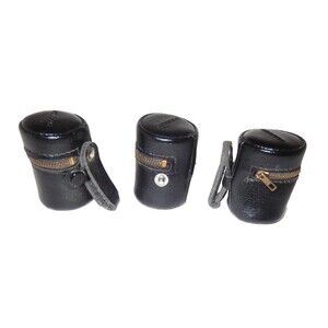3 Vintage Soligor 35mm Film Cases Canisters Holders Zipper Closure
